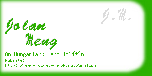 jolan meng business card